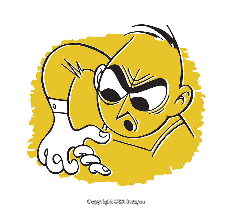 Energetic Bold Illustration of a Cartoon Character in Yellow Palette