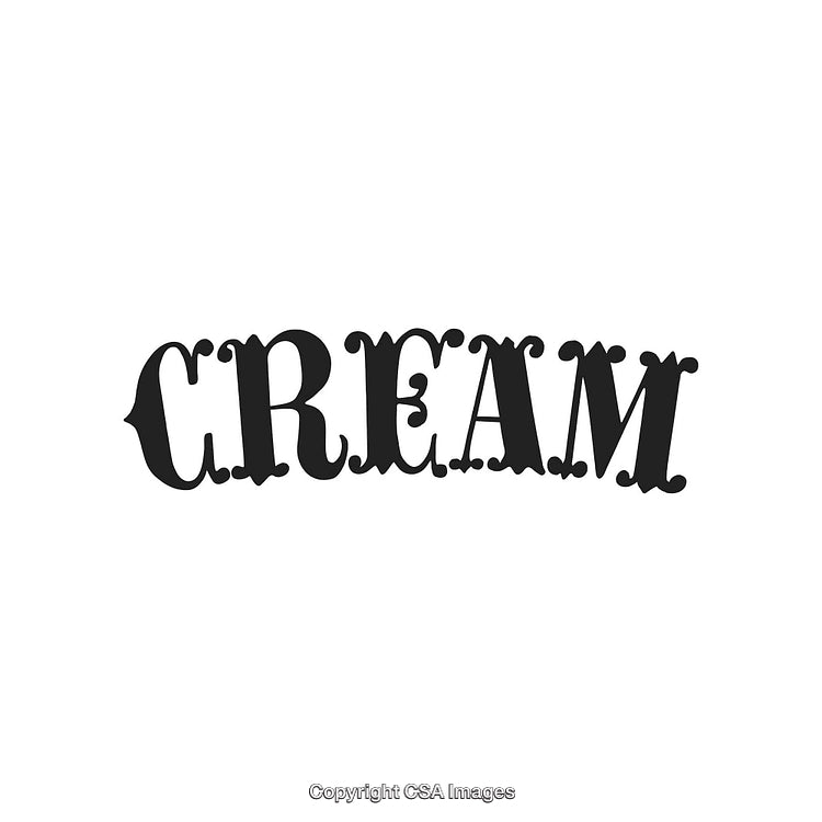 Decorative Typography Word Art with 'Cream' in Elegant Black Font