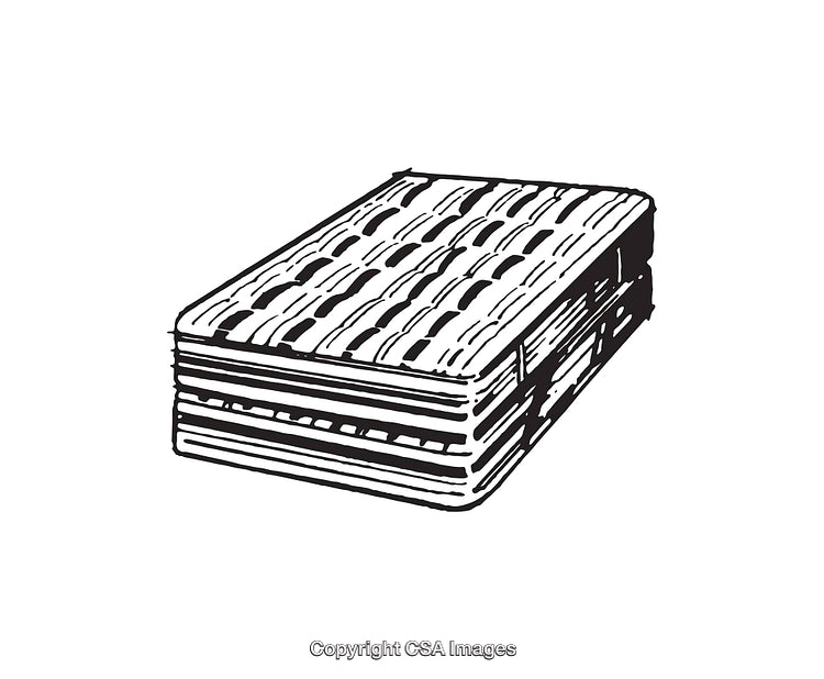 Illustrated Line Art Drawing of a Rectangular Stack Object