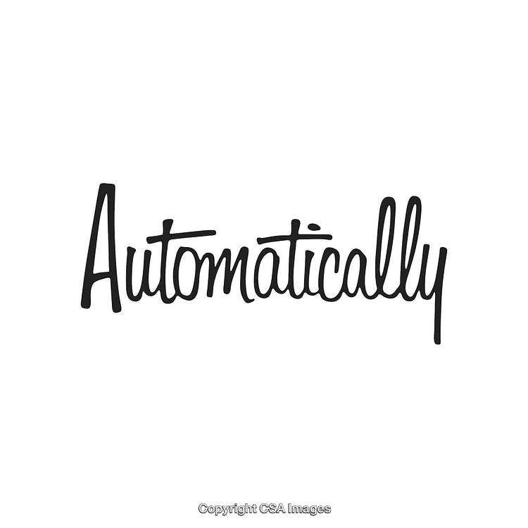 Handwritten Typography Display of the Word 'Automatically' in Stylish Black Script