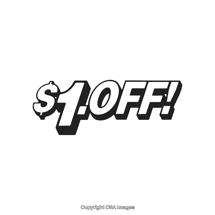 Bold $1 Off Promotional Discount Illustration for Marketing Uses