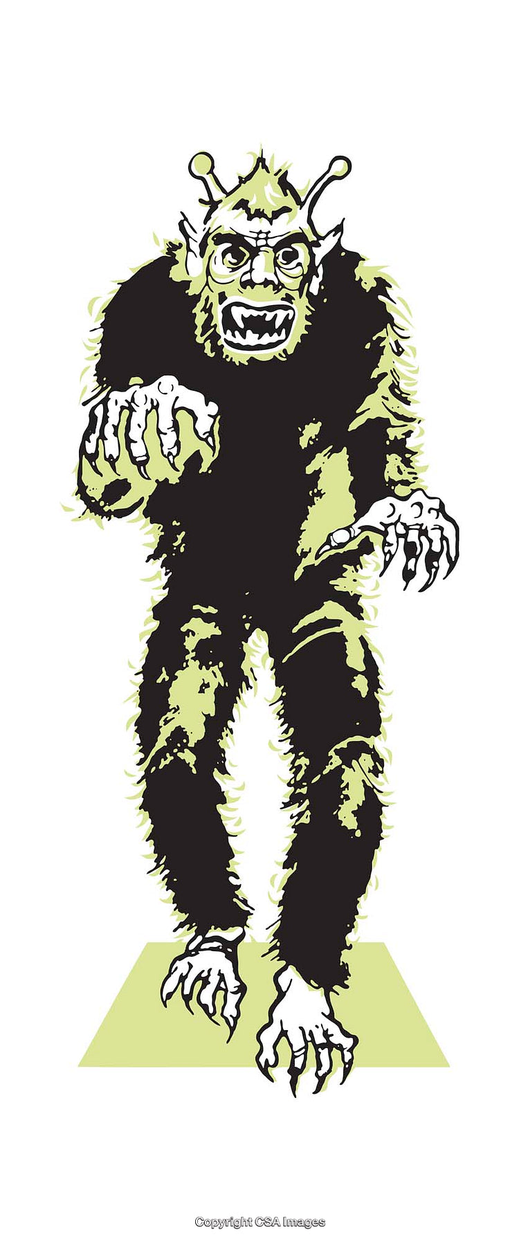 Vintage Illustration of a Sci-fi Alien Monster in Vibrant Colors