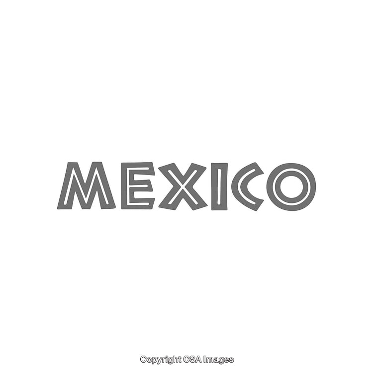 Monochrome Word Art Depicting 'Mexico' in Modern Typeface Design