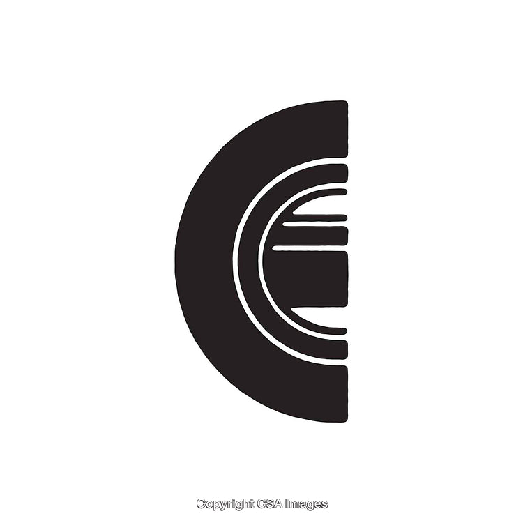Minimalistic Black and White Letter E Design Icon Illustration