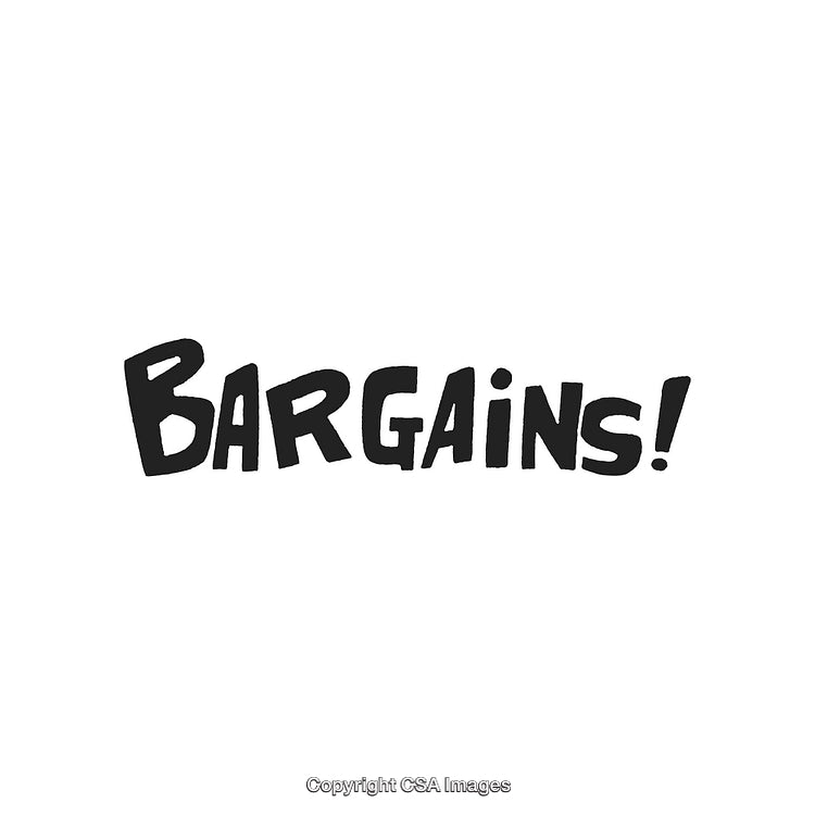 Bold Hand-Drawn Text Illustrating Discount Theme with Bargains Emphasis