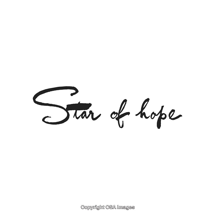 Elegant Handwritten Phrase 'Star of Hope' on Minimal White Background