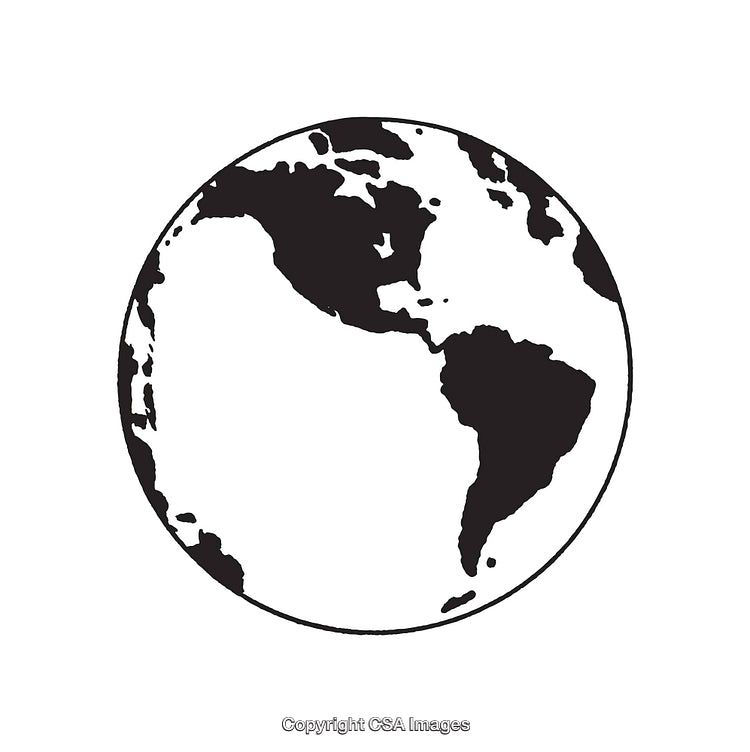 Black and White Abstract Earth Illustration Featuring Continents