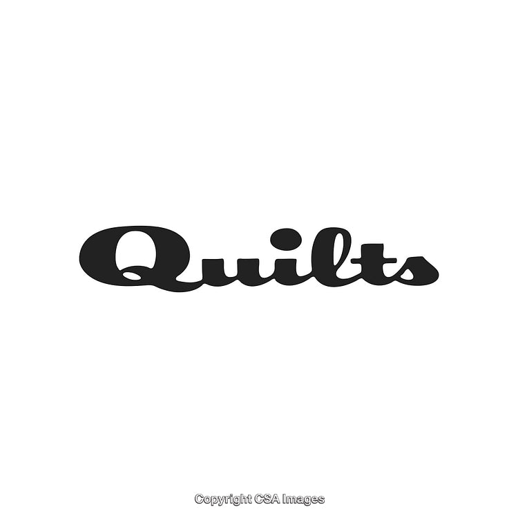 Bold Typeface Displaying the Word Quilts in Stylish Black Lettering