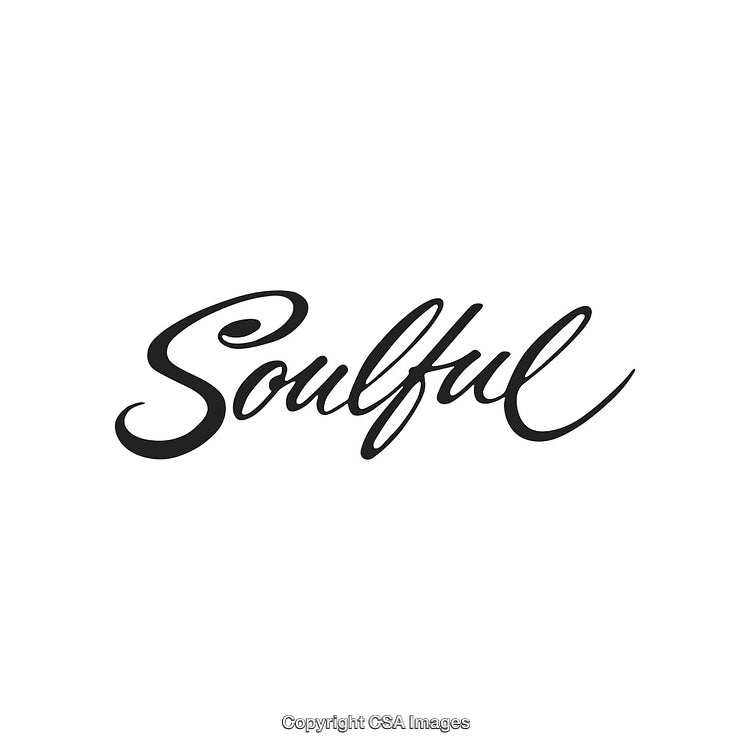 Stylish Handwritten Word 'Soulful' in Elegant Black Lettering on White Background