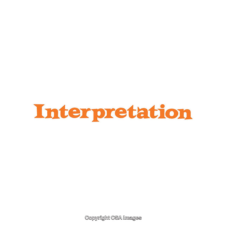Orange Text Displaying "Interpretation" on a Clean White Background