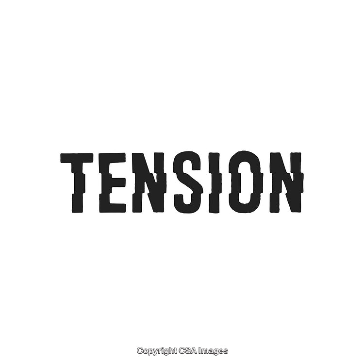 Bold Typography Depicting the Word Tension in a Distressed Style