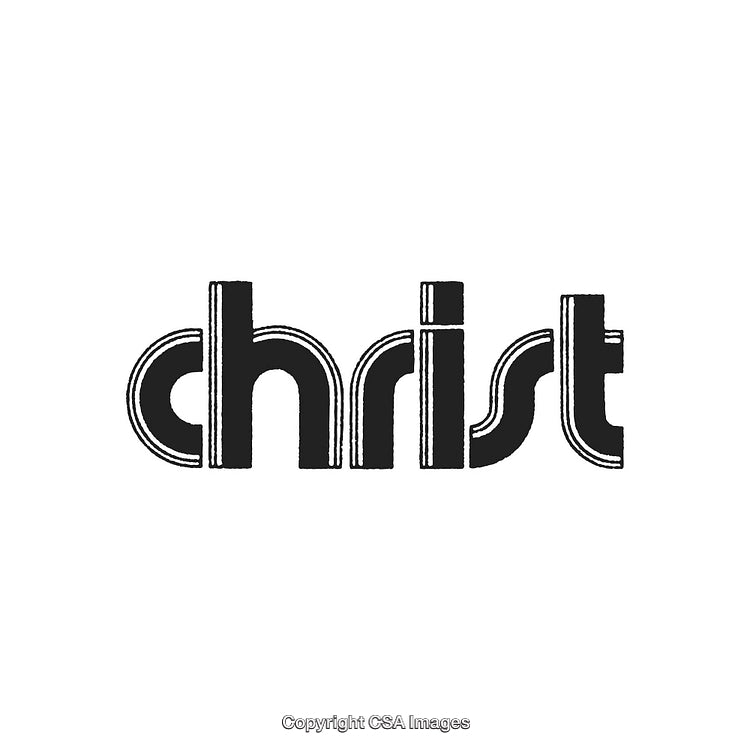 Bold Black Graphic Typography of the Word Christ in Minimalist Style