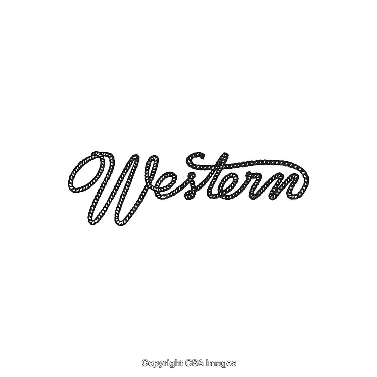 Western-Style Rope Text Design on Isolated White Background
