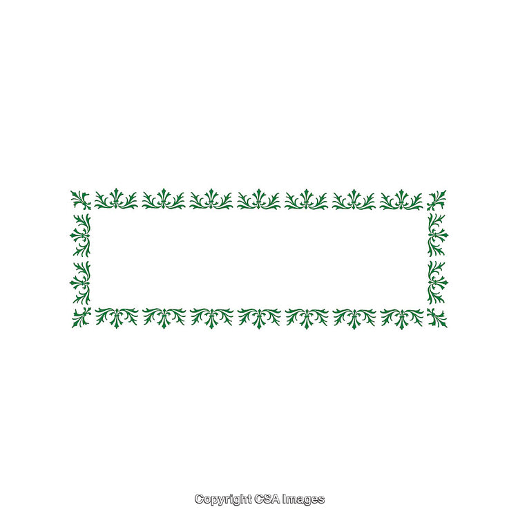 Elegant Green Ornamental Border Design on a White Background