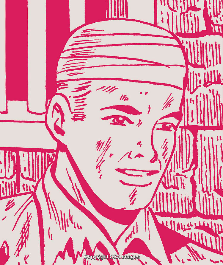 Retro Style Illustration of Smiling Man with Vintage Vibes