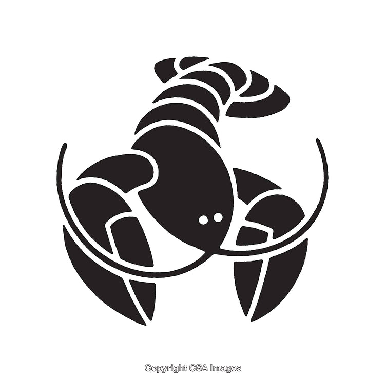 Black and White Line Art of a Stylized Lobster