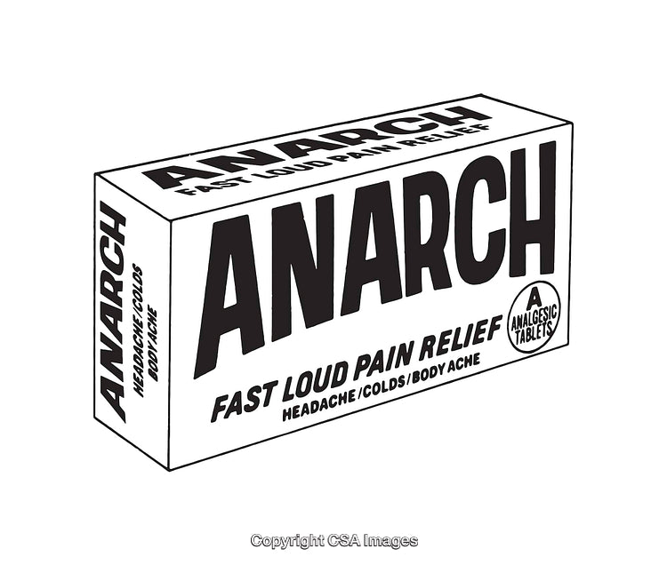 Black and White Illustrated Parody Pain Relief Package Design