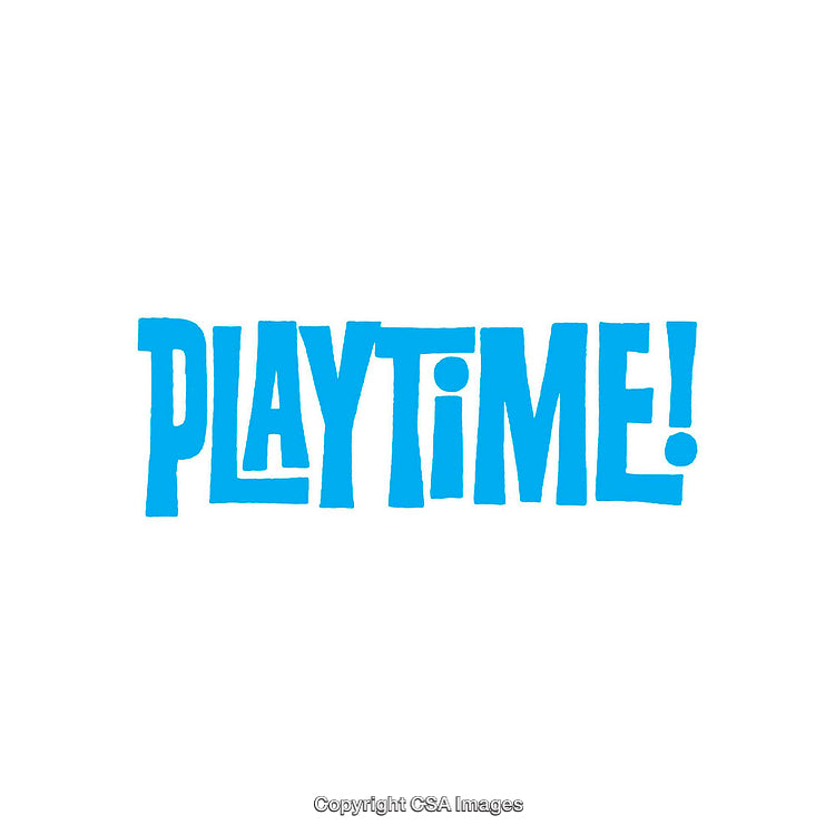 Blue Playtime Text on a White Background Representing Fun and Leisure