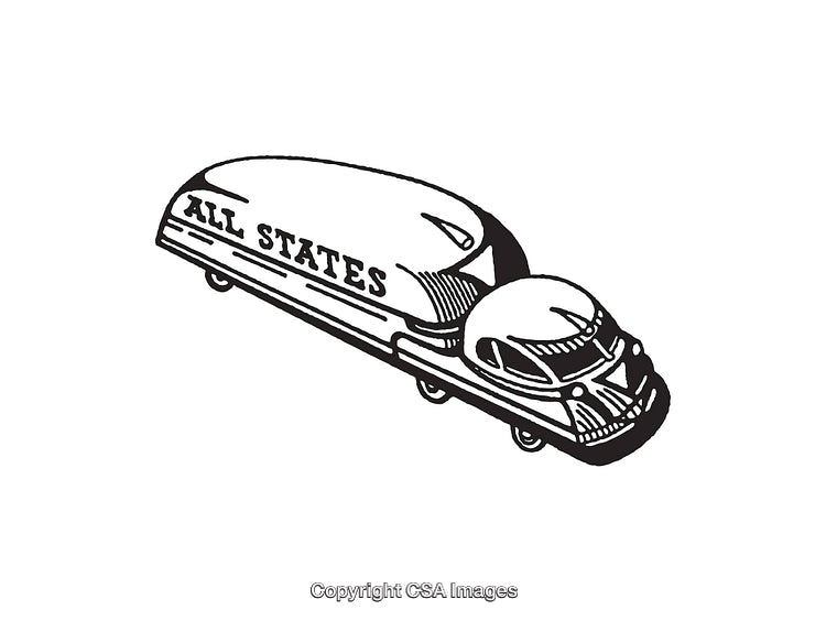 Retro Futuristic Line Art Truck Illustration with Clear Details