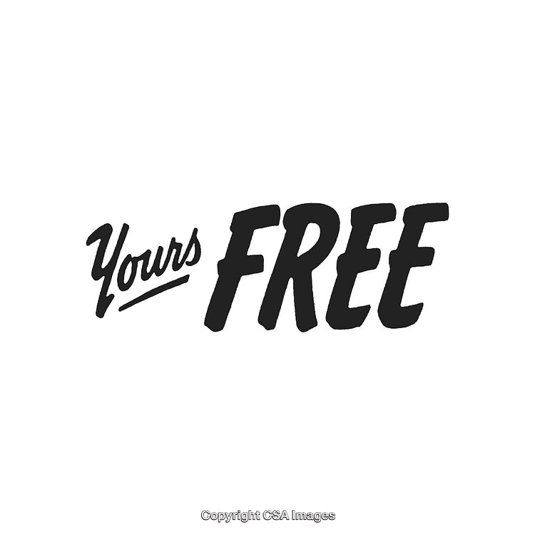 Yours Free Text in Bold Black Handwriting on White Background