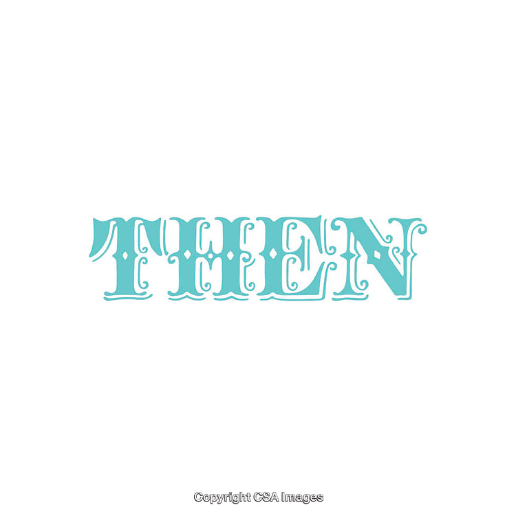 Elegant Turquoise Decorative Text with Ornate Lettering Design