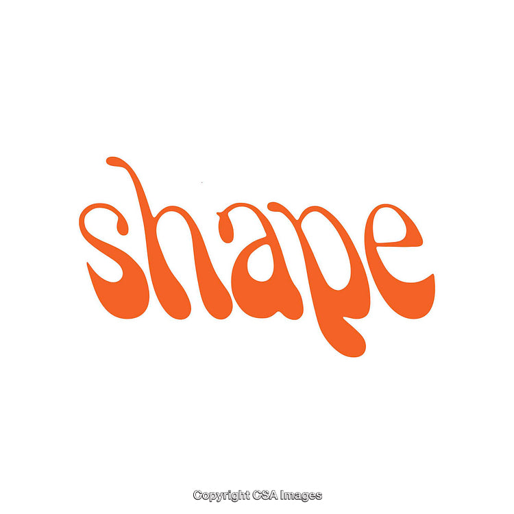Artistic Typography Displaying the Word 'Shape' in Bold Orange Letters