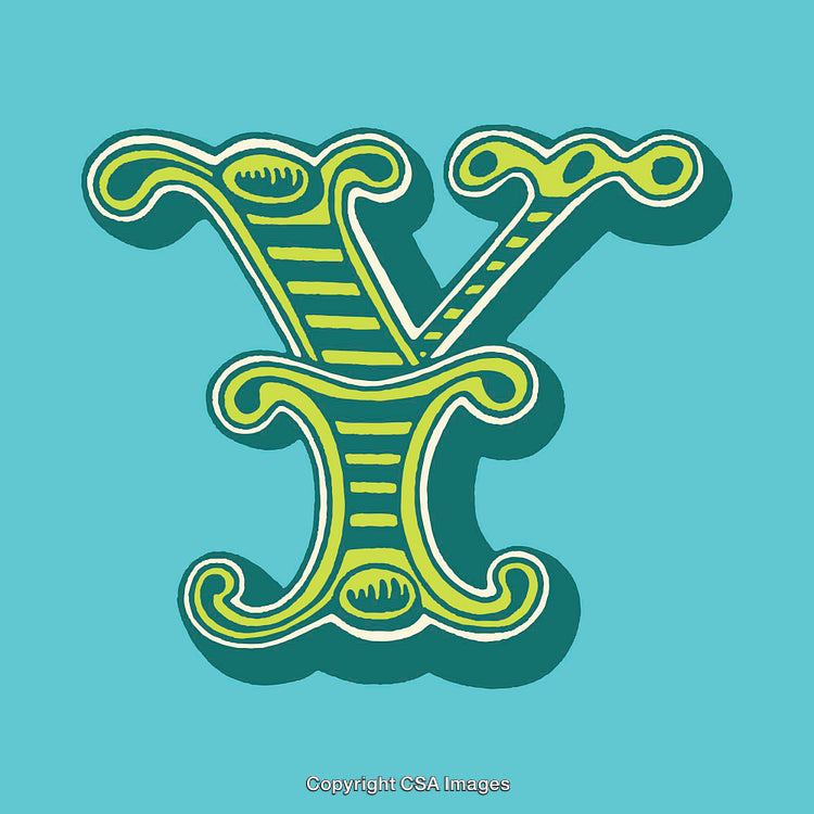 Ornate Artistic Representation of the Letter Y in Vibrant Colors