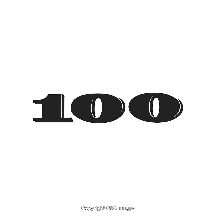Black Bold 100 Design on a Clean White Background