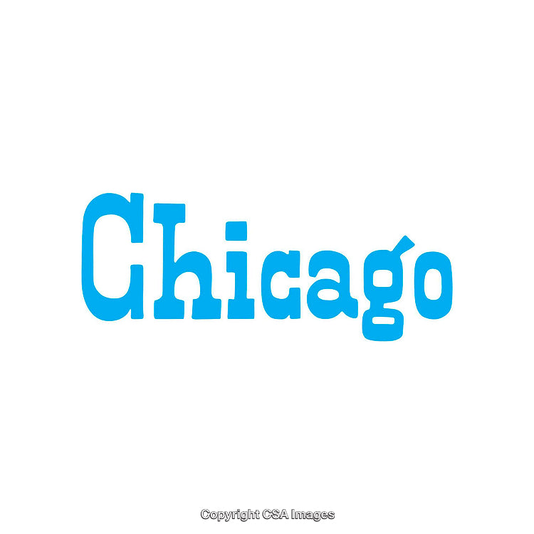 Simple Blue Text Spelling 'Chicago' on a White Background