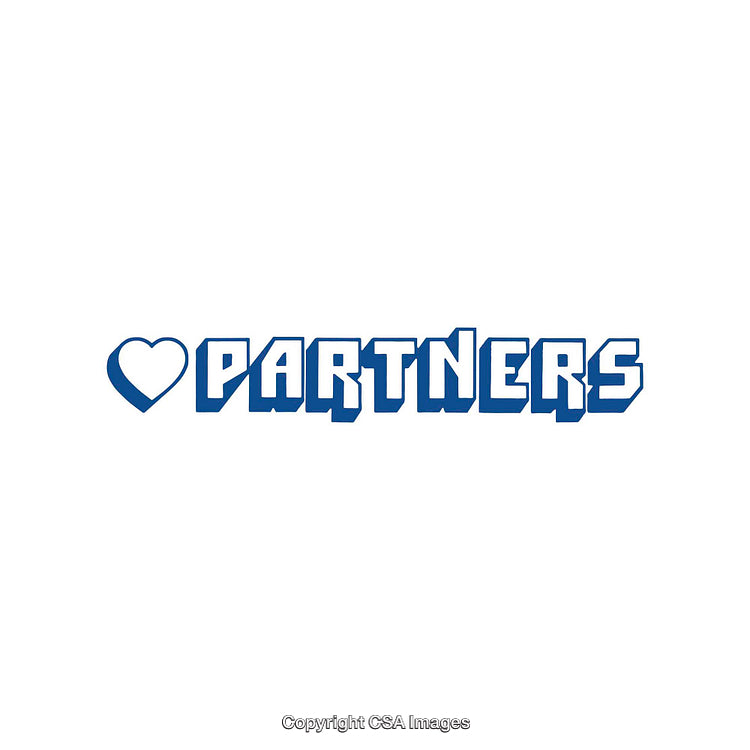 Blue Text With Heart Symbol Representing Partnership and Unity