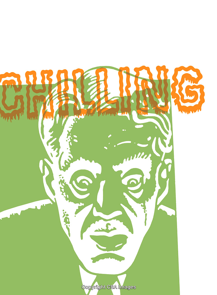Abstract Illustration of a Surprised Face With the Word 'Chilling'