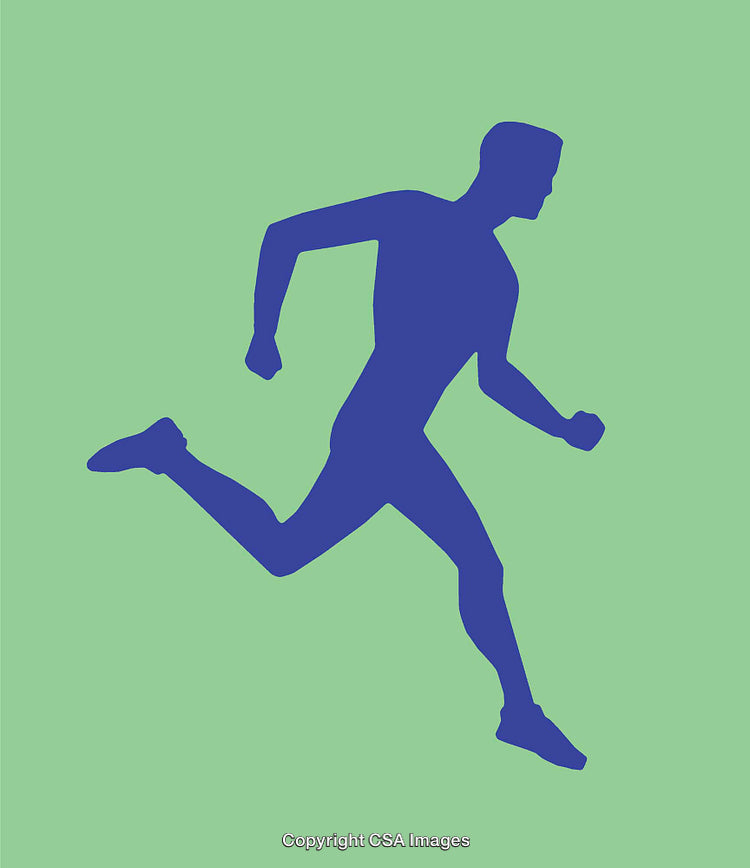 Silhouette of a Running Person on Vibrant Green Background