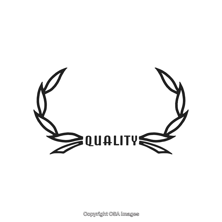 Minimalistic Laurel Wreath Design Highlighting Quality with Classic Typography