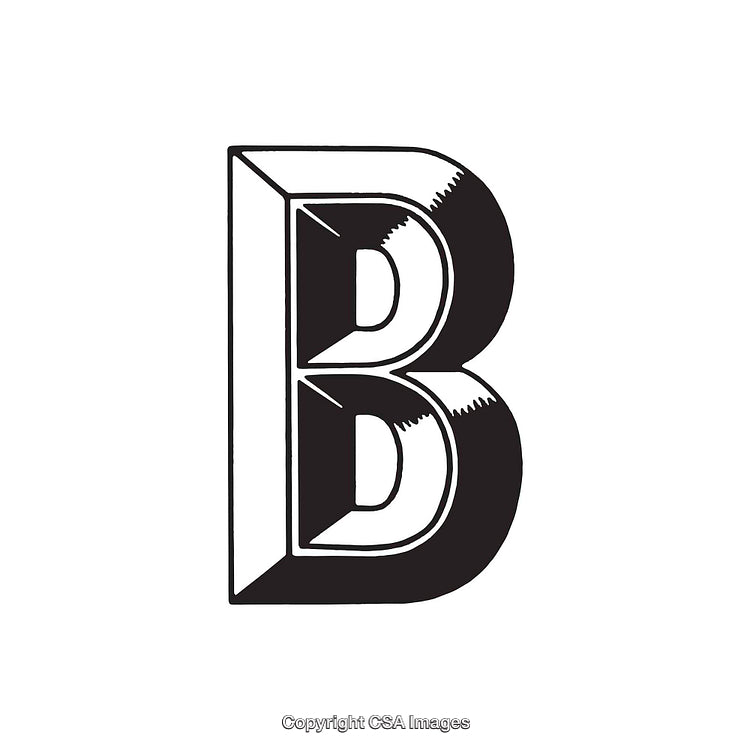 Bold Black-And-White Stylized Letter B Graphic Design