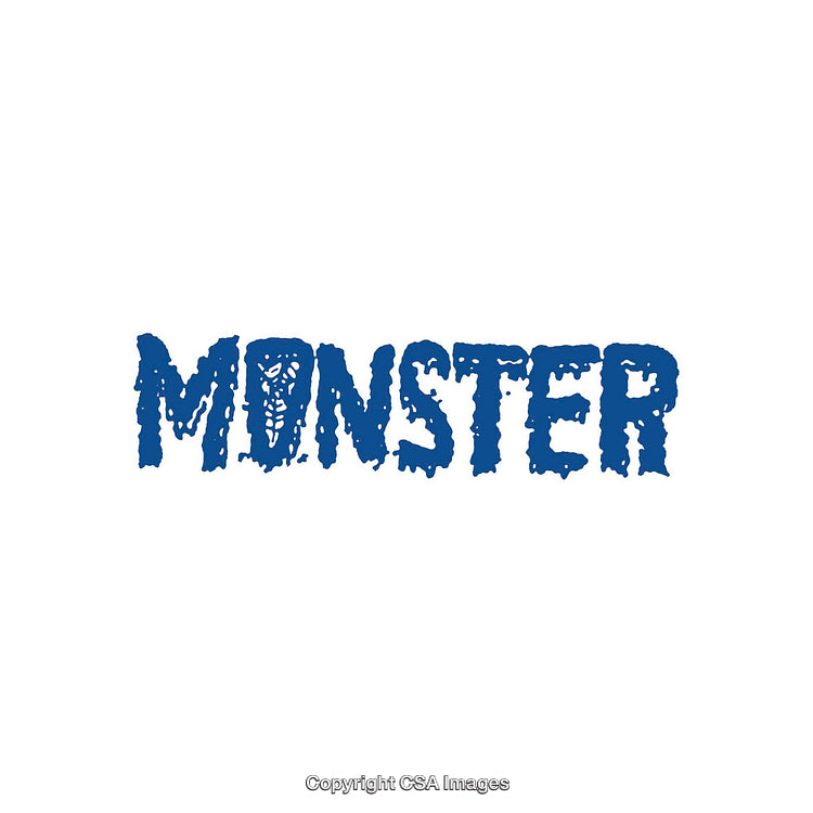 Bold Bold Blue Monster Text Logo on White Background