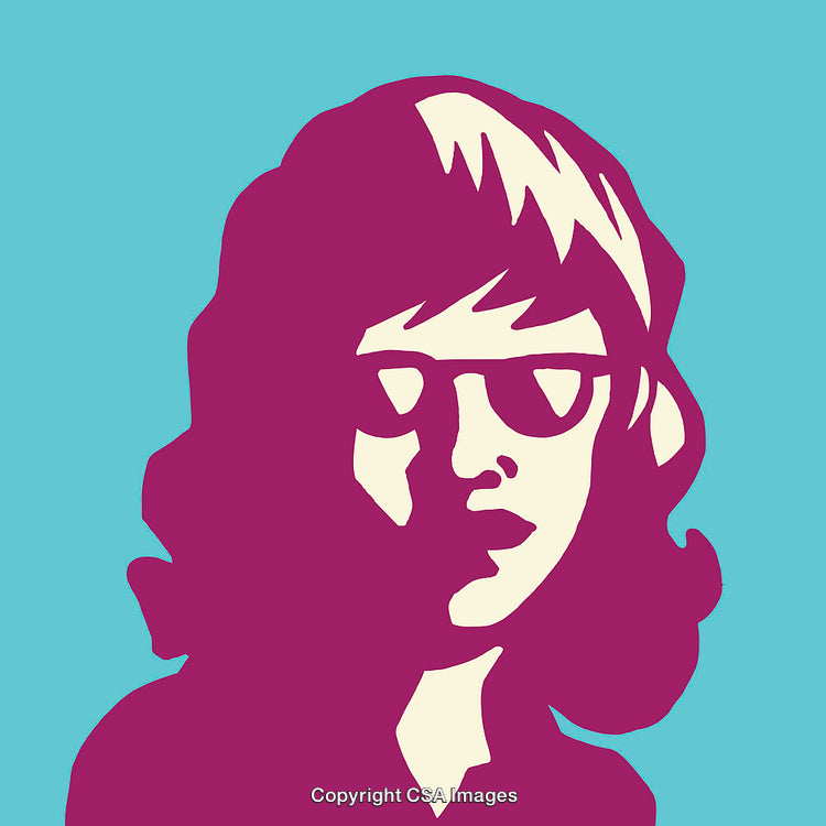 Colorful Pop Art Illustration of a Woman in Retro Sunglasses
