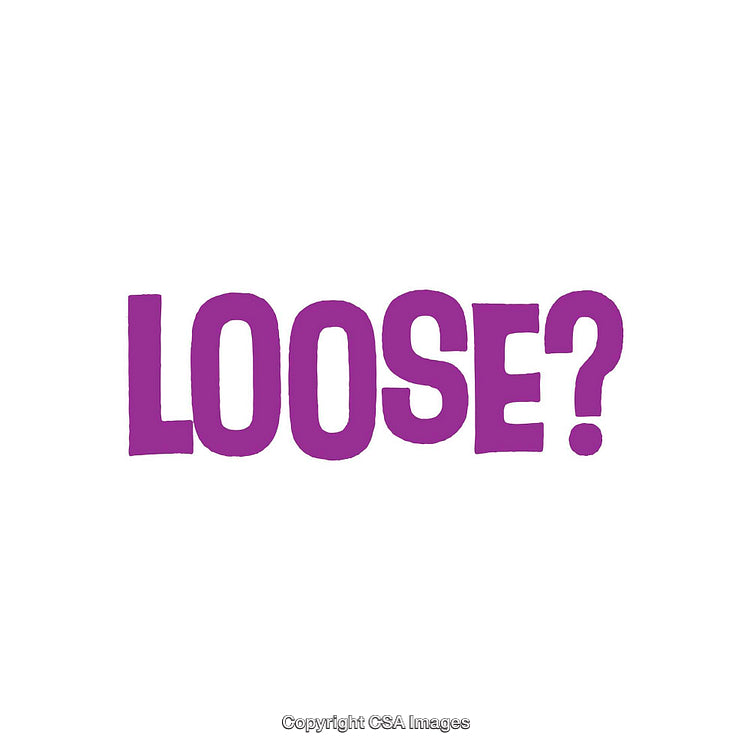 Purple Text 'Loose?' on a Minimalistic White Background Design