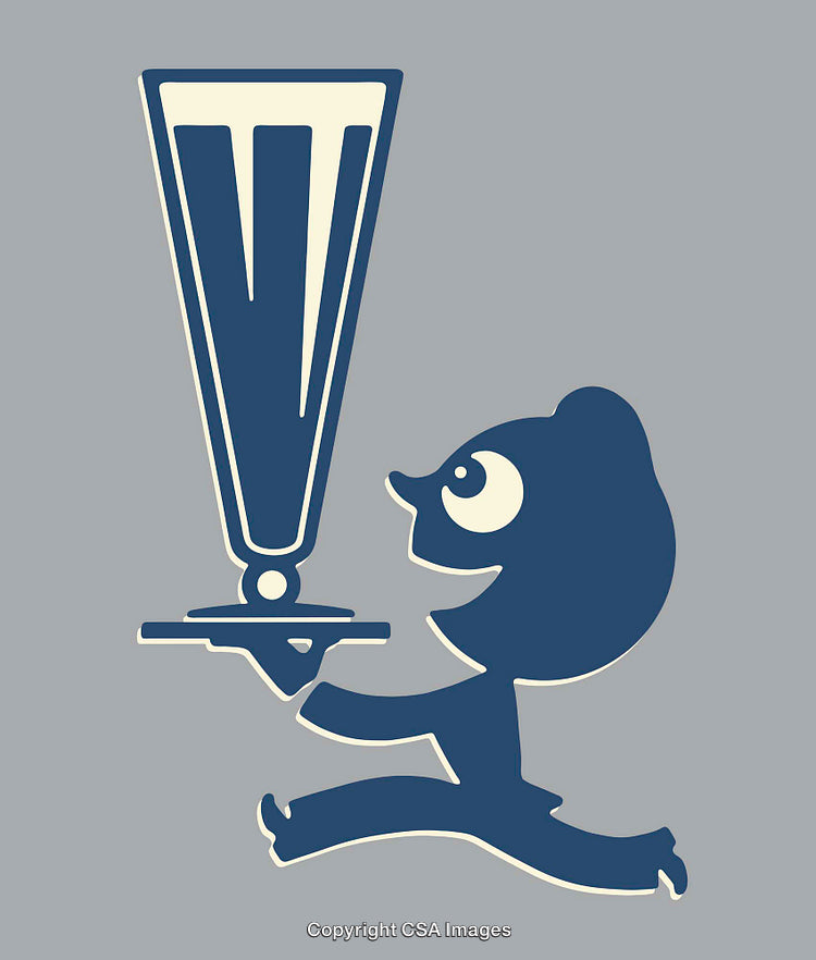 Charming Line Art Illustration Featuring Cartoon Character Carrying Oversized Trophy