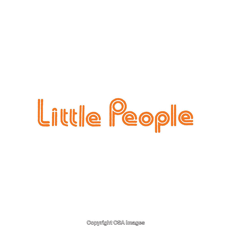 Minimalistic Text Design Featuring "Little People" in Vibrant Orange Font
