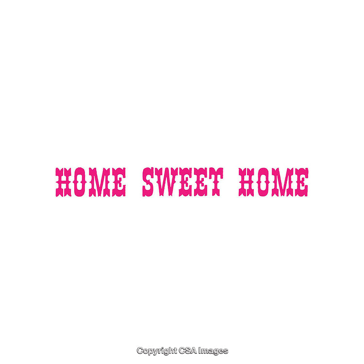 Home Sweet Home Text in Bold and Vibrant Pink Font on White Background