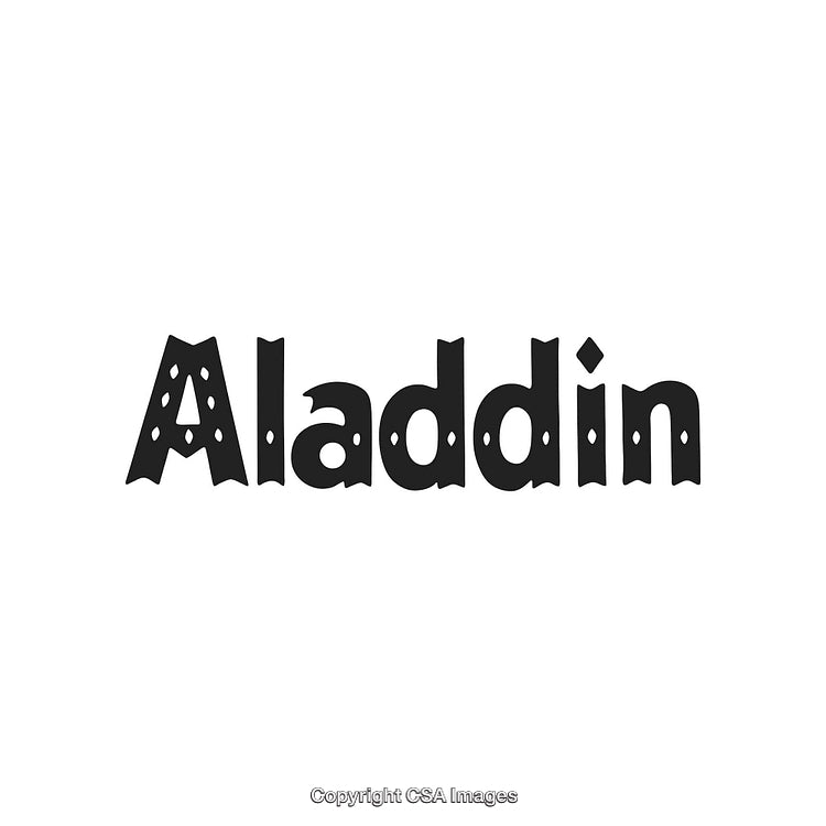 Creative Stylized Text Design Featuring the Word Aladdin in Bold Font Style