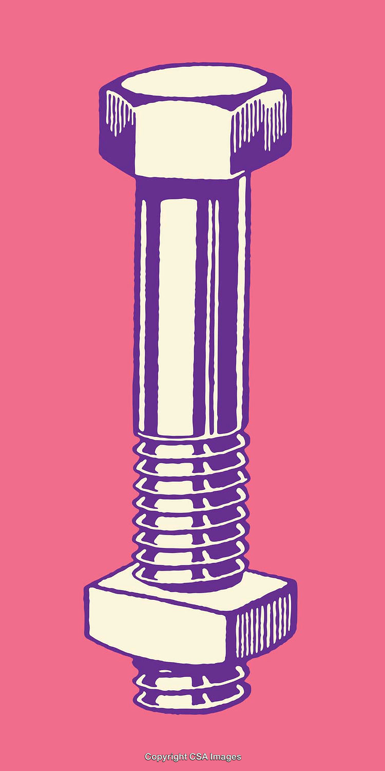 Retro Pop Art Style Illustration of Bolt on Vibrant Background