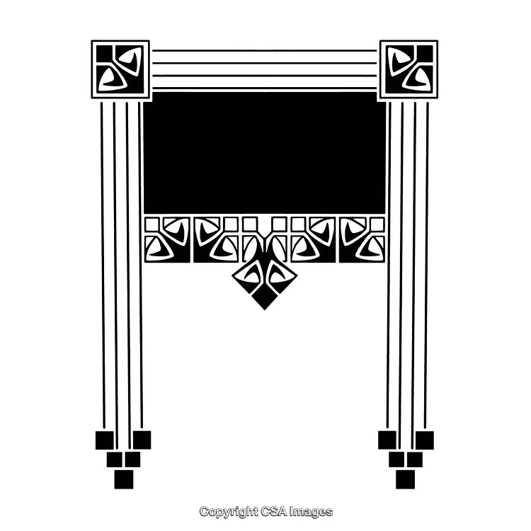 Black and White Ornamental Border With Intricate Geometric Patterns