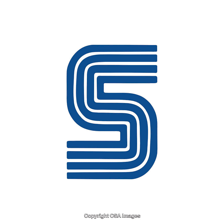 Blue Stylized Letter S Design with Modern Line Art Elements