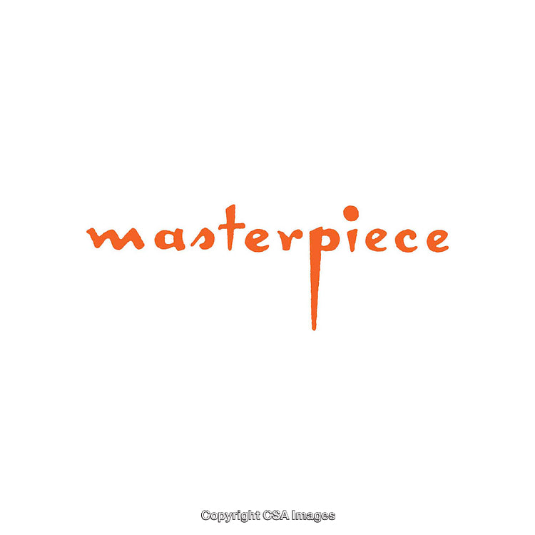 Bold Handwritten Text Design with Orange Masterpiece Typography