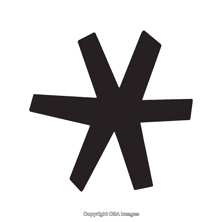 Black and White Abstract Dingbat Shape with Symmetrical Design