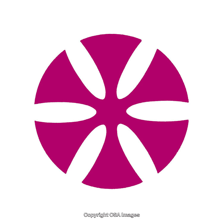 Purple Abstract Circle with Radial Symmetrical Shape Design Element