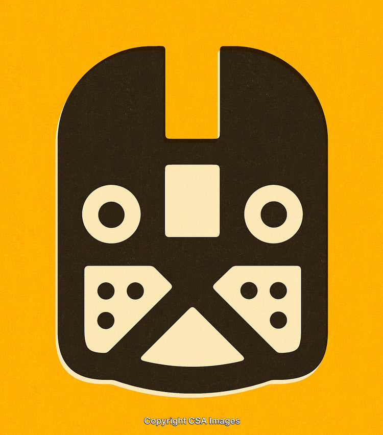 Abstract Minimalist Design Featuring Geometric Patterns on Vibrant Yellow Background