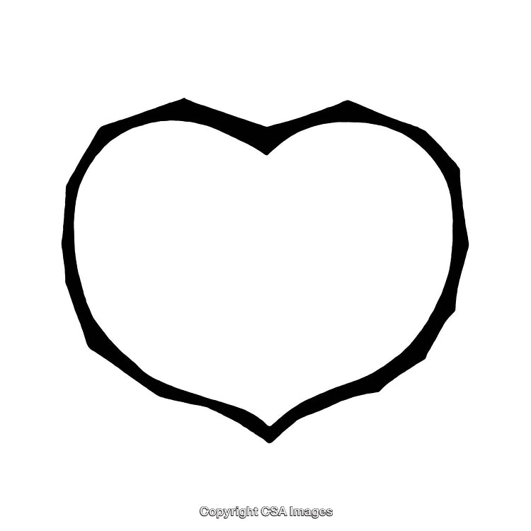 Black Abstract Heart-Shaped Border on White Background