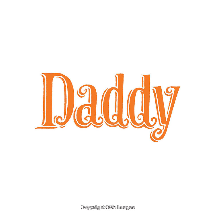 Bold Typography Displaying the Word 'Daddy' in Decorative Orange Font